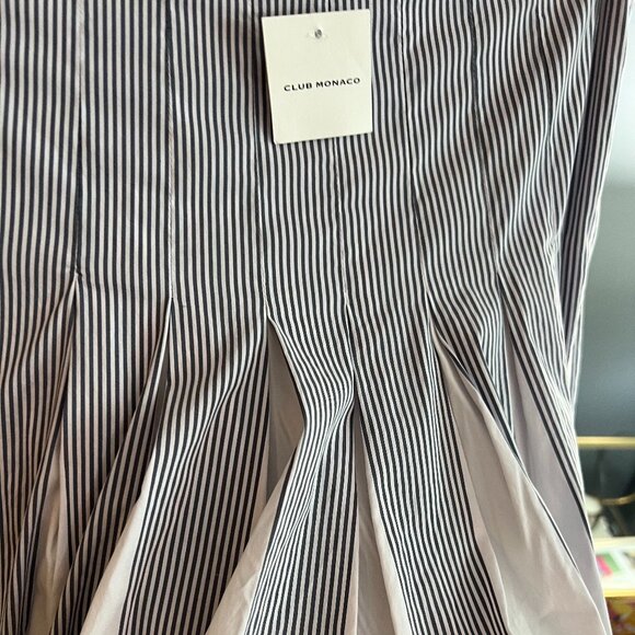 Women's Club Monaco Pleated Stripe Skirt - Navy/White size 2 - Picture 5 of 8